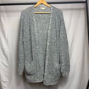 It's Our Time Gray Chunky Knit Cardigan Sweater
